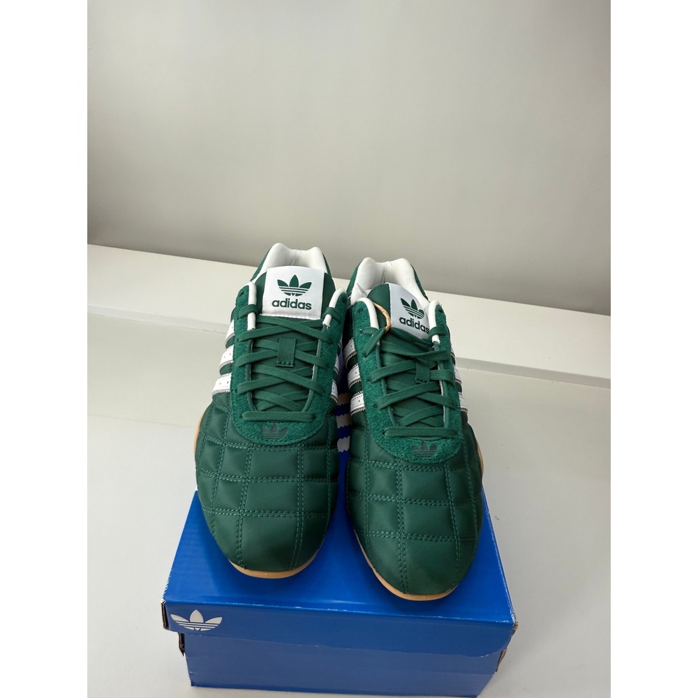 Adidas Adiracer Lo Green White Gum Quilted Suede Sneakers Women 6 Men 5 NWB - Picture 4 of 10